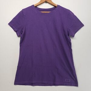 Life Is Good Womens Medium T Shirt Blank Purple Crusher Cotton